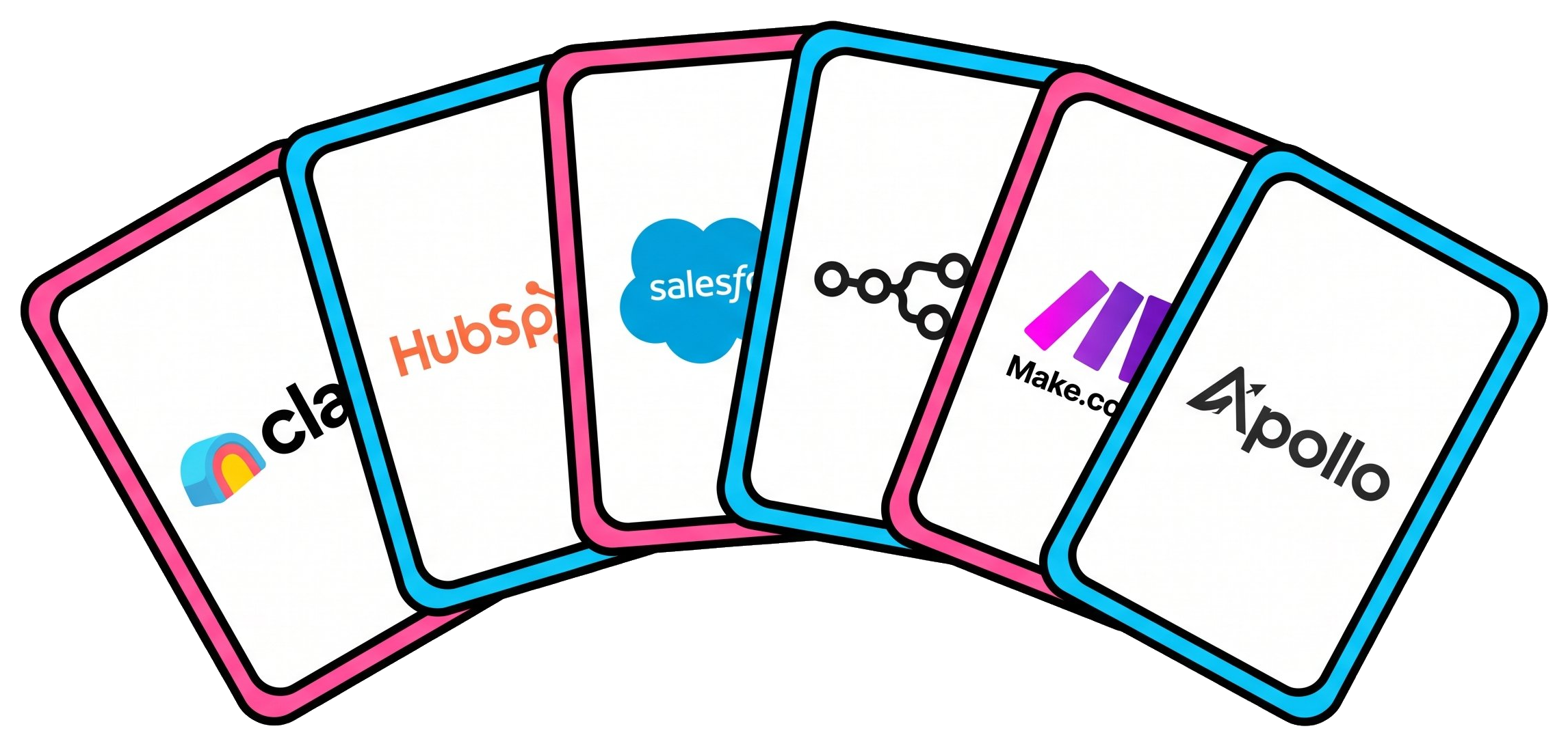 Clay, HubSpot, Salesforce, n8n, Make.com and Apollo